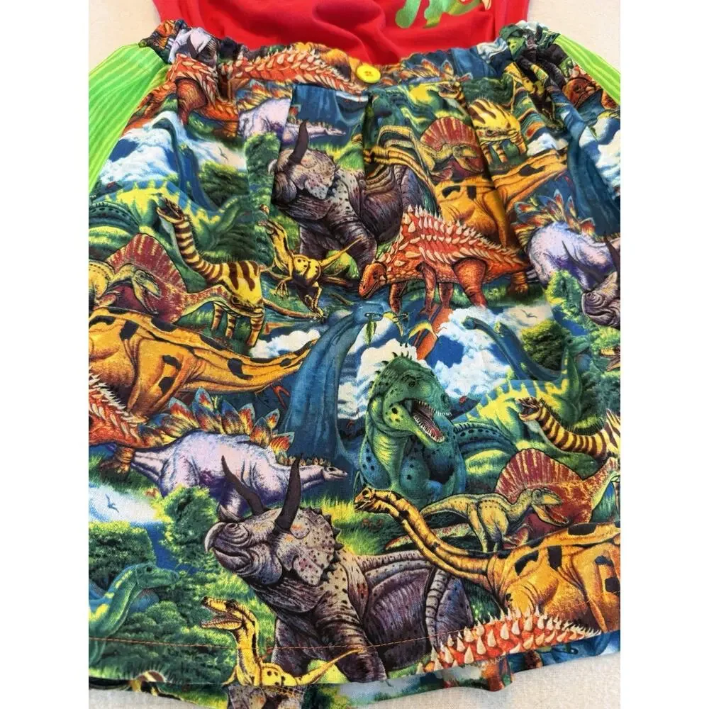 Handmade Skirt With Dinosaurs Inside‎ Pockets And A Faded Glory. Top Size 6/7. ￼